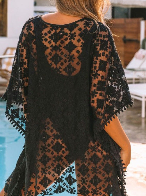 Women's Swimsuit V-Neck Lace Bikini Beach Sun Cover Up