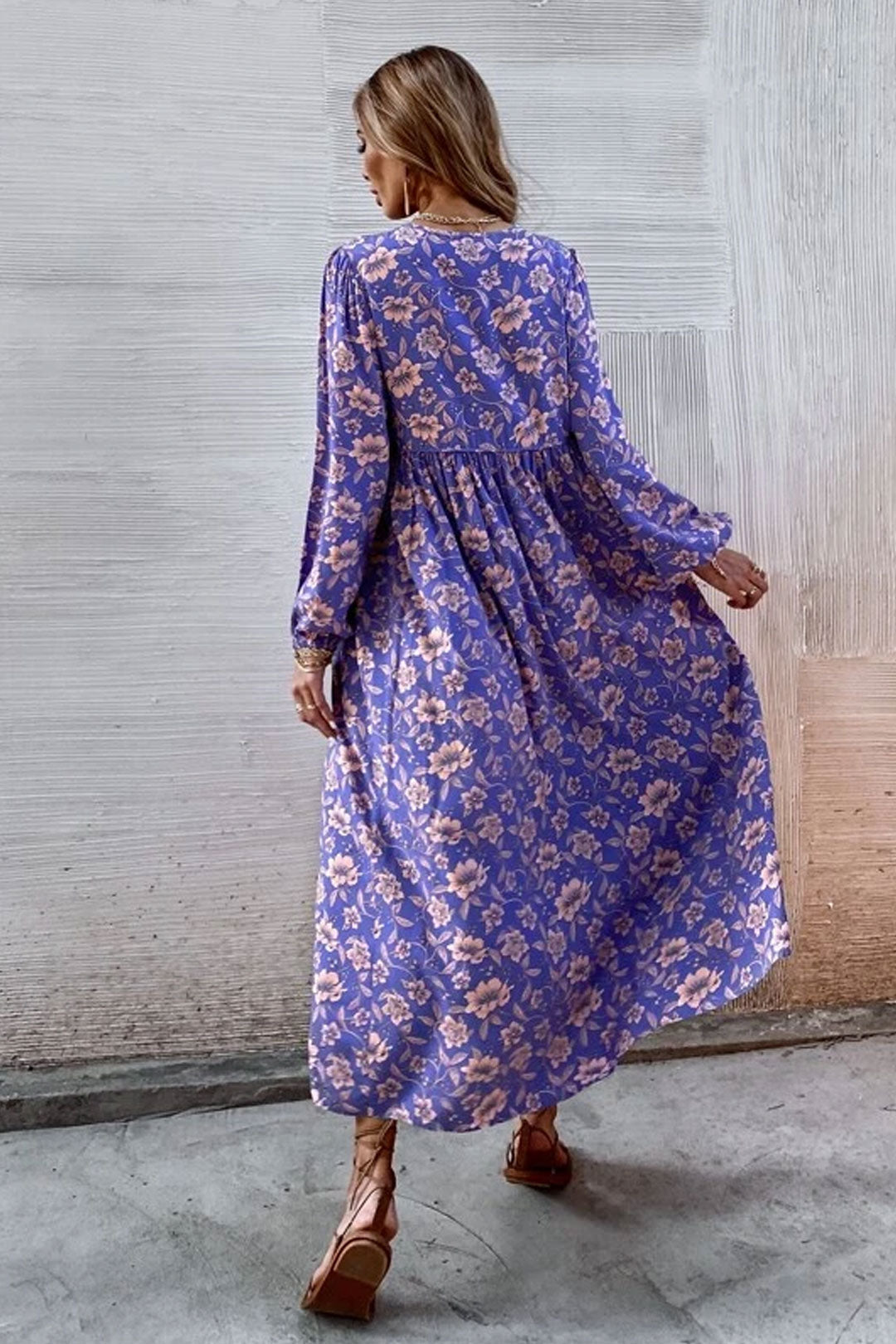 Gown Dress, Boho Maxi Dress, Loose Dress, Dwarf Purple Iris