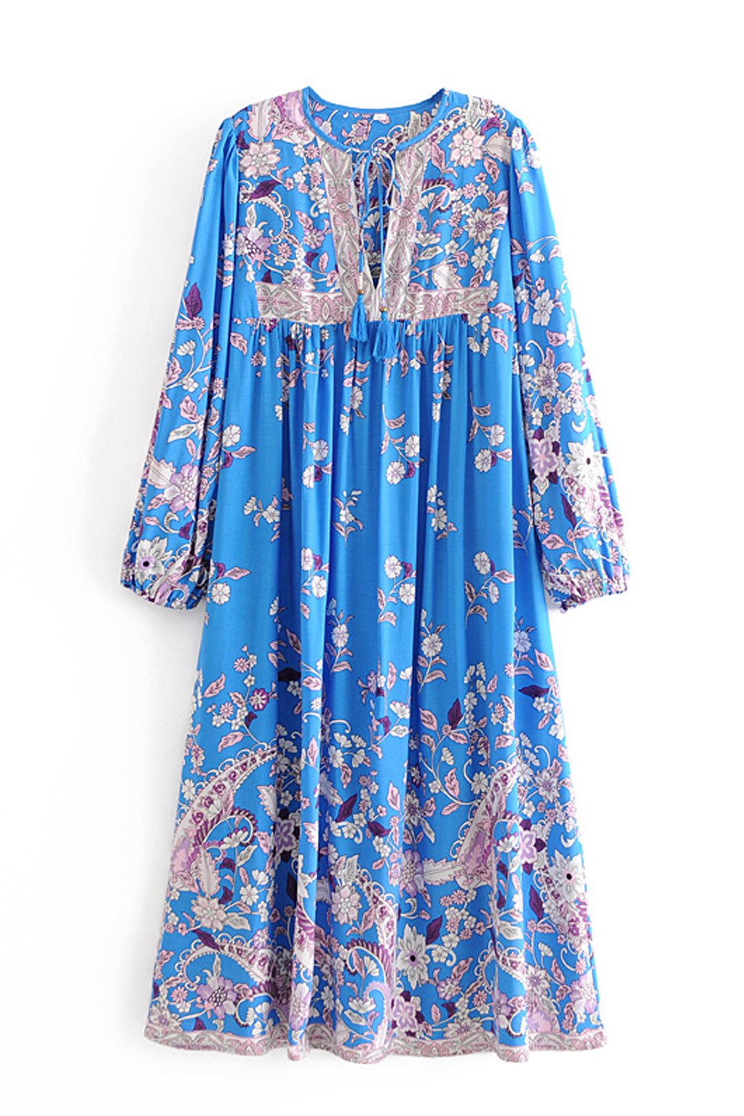 Gown Dress, Boho Maxi Dress, Loose Dress, Skye in Blue Ocean
