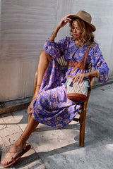 Gown Dress, Boho Maxi Dress, Loose Dress, Dwarf Purple Iris