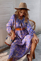 Gown Dress, Boho Maxi Dress, Loose Dress, Dwarf Purple Iris