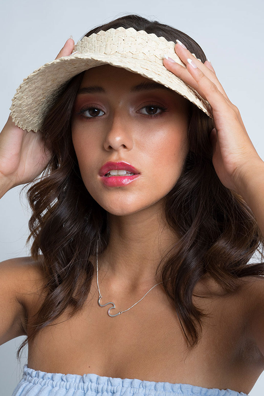 Boho Hat, Sun Hat, Beach Hat, Shade Visor Beige Straw Cap