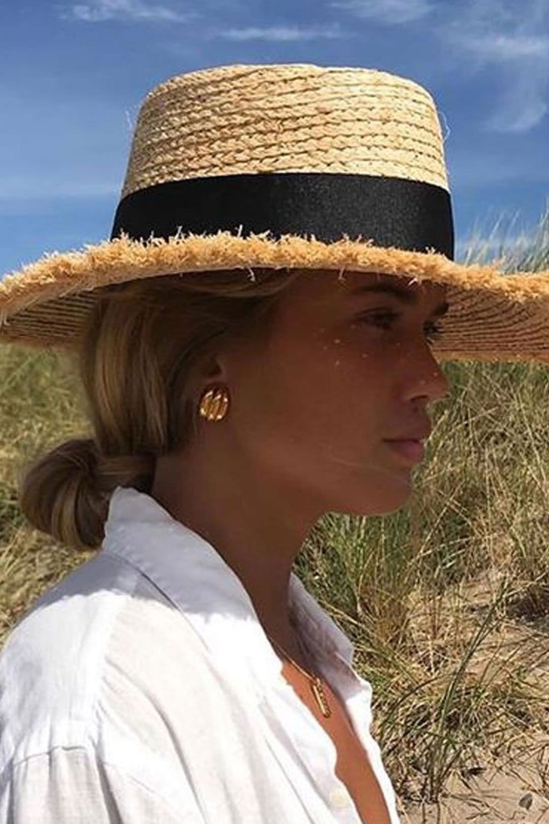 Boho Hat, Sun Hat, Beach Hat, Friged Wide Brim Straw Hat, Sweet
