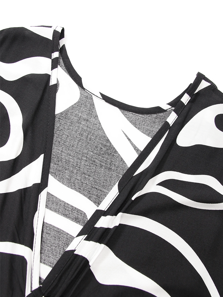 Boho Maxi Dress - Beach Dress, Kaftan Dress in Zebra Black and White