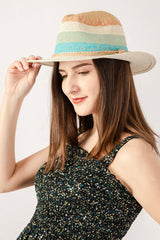 Boho Hat, Sun Hat, Beach Hat, Grass Hat, Riley Sweet Stripe Blue Navy