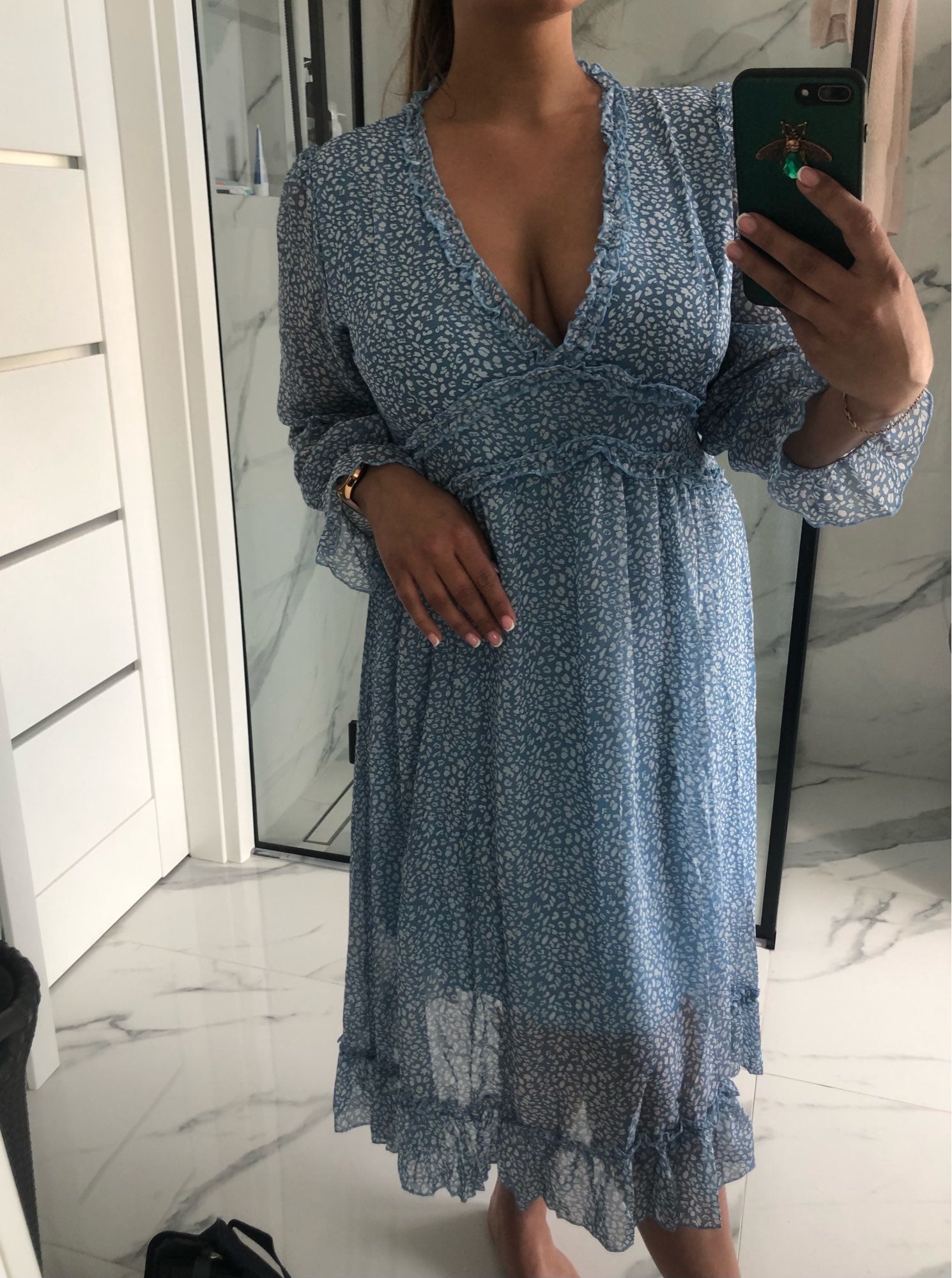 Boho Midi Dress, Ruffle Lillian Sweet Pink