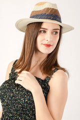 Boho Hat, Sun Hat, Beach Hat, Grass Hat, Riley Sweet Stripe Blue Navy