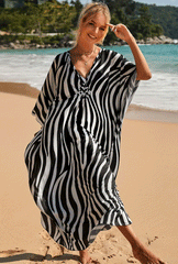 Boho Maxi Dress - Beach Dress, Kaftan Akari Dress Black Curve