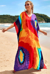 Boho Maxi Dress - Beach Dress, Kaftan Dress Danica Heart Tie Dye