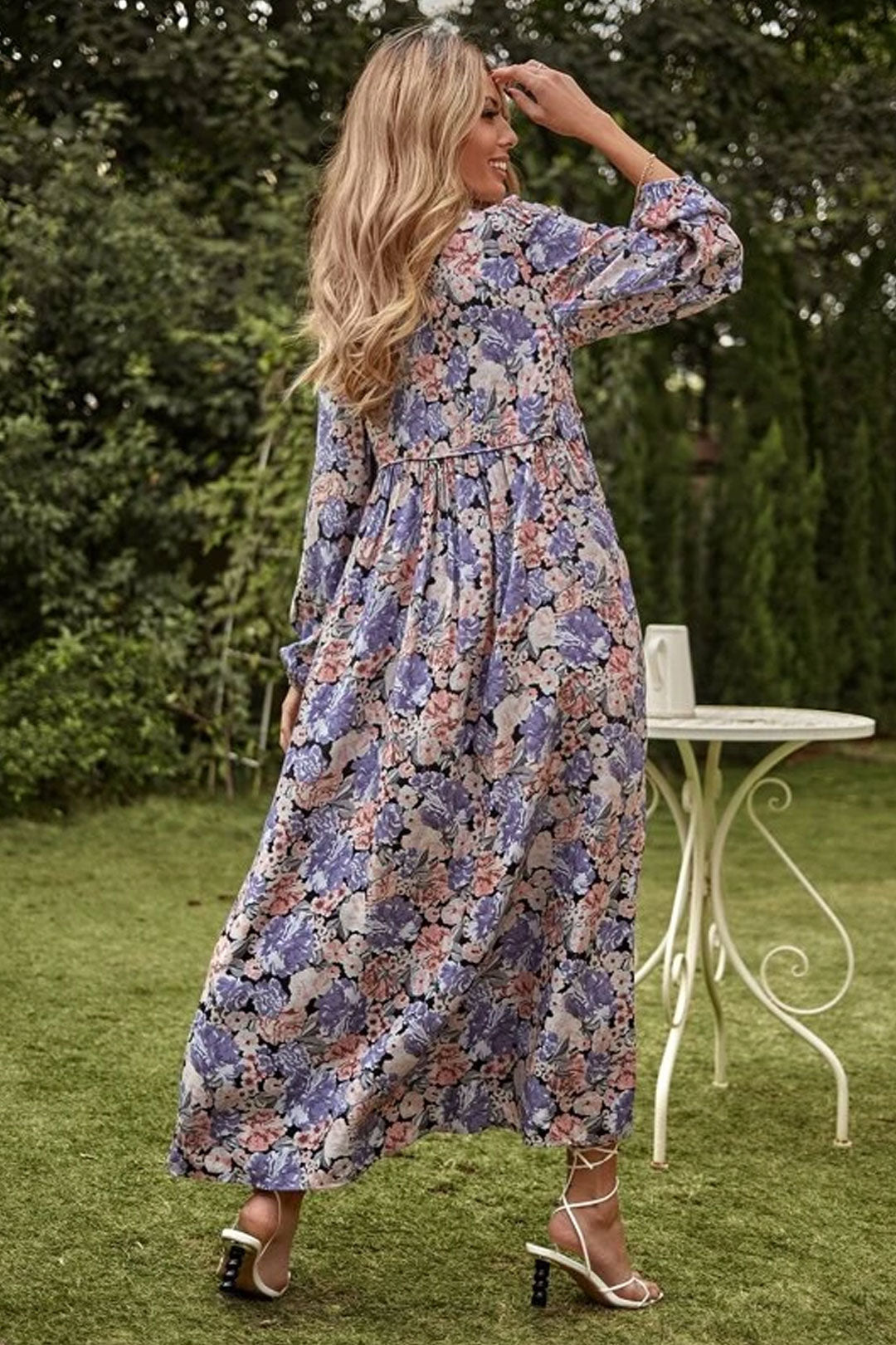 Gown Dress, Boho Maxi Dress, Loose Dress, Purple Pheony