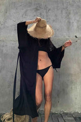 Boho Robe, Beach Cover up, Beach Robe,Vera in Red, Blue and Beige