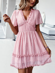 Women's Dresses Temperament Commuting Floral Sexy Mini Dress