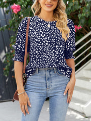 Women's T-Shirts Loose Printed Short Sleeve Chiffon Round Neck T-Shirt