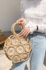 Boho Bag, Woven Rope Handbag, Rattan Bag, Bartley in Brown and Beige