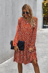 Boho Midi Dress, Ellie Red Brick