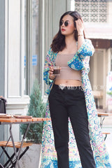 Boho Robe, Kimono Robe,  Beach Cover up, Mariana in Blue