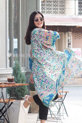 Boho Robe, Kimono Robe,  Beach Cover up, Paisley in Pink