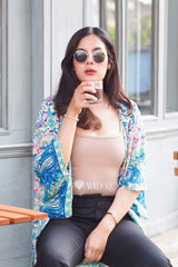 Boho Robe, Kimono Robe,  Beach Cover up, Mariana in Blue