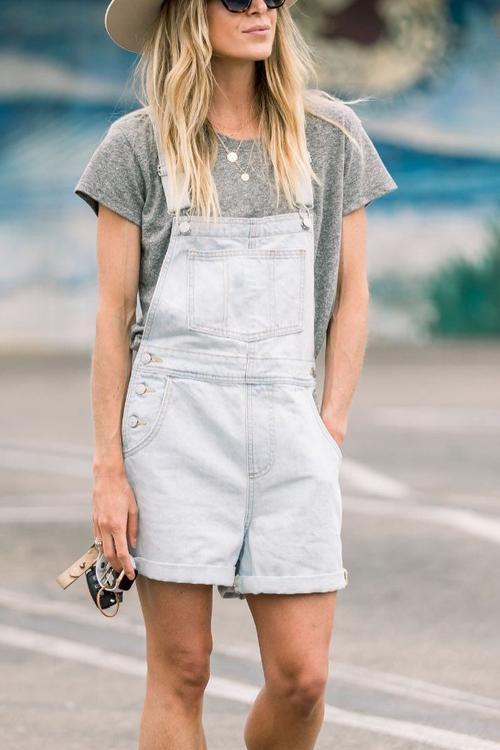 Simple Denim Romper