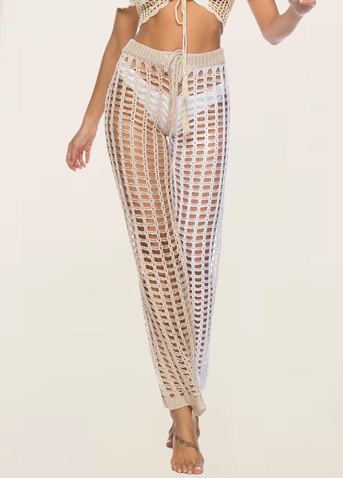 Cut Out Solid Color Pants