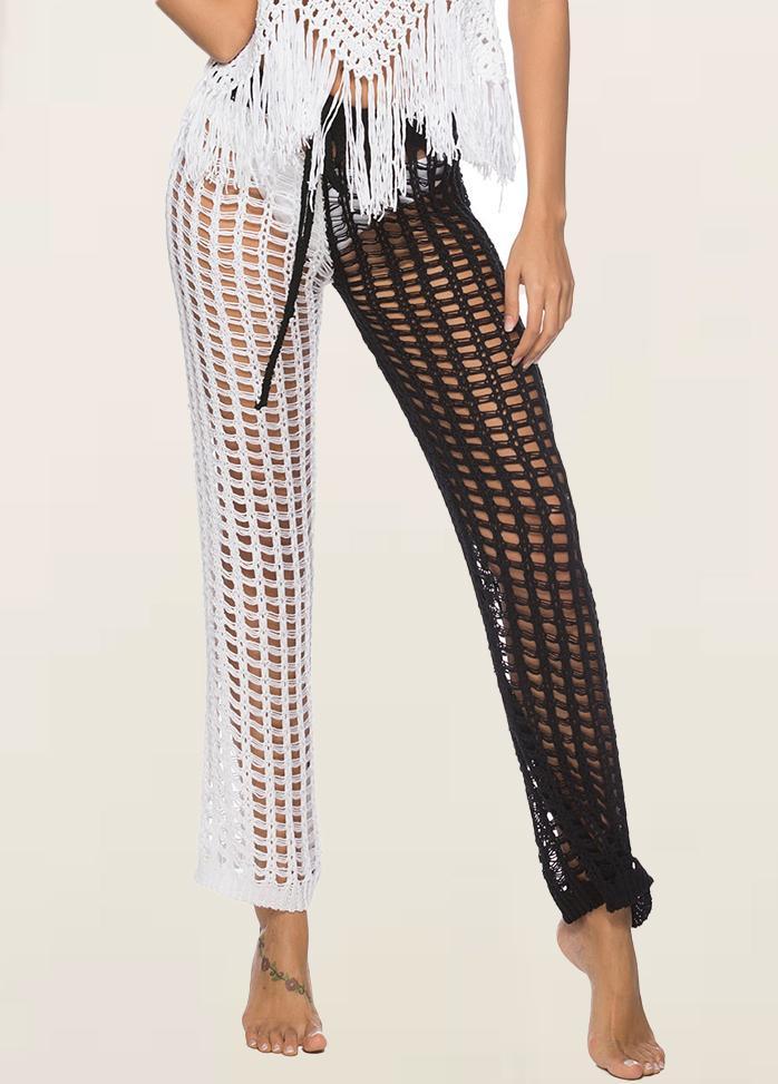 Cut Out Solid Color Pants