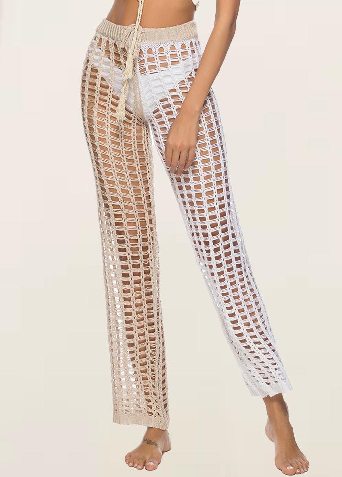 Cut Out Solid Color Pants