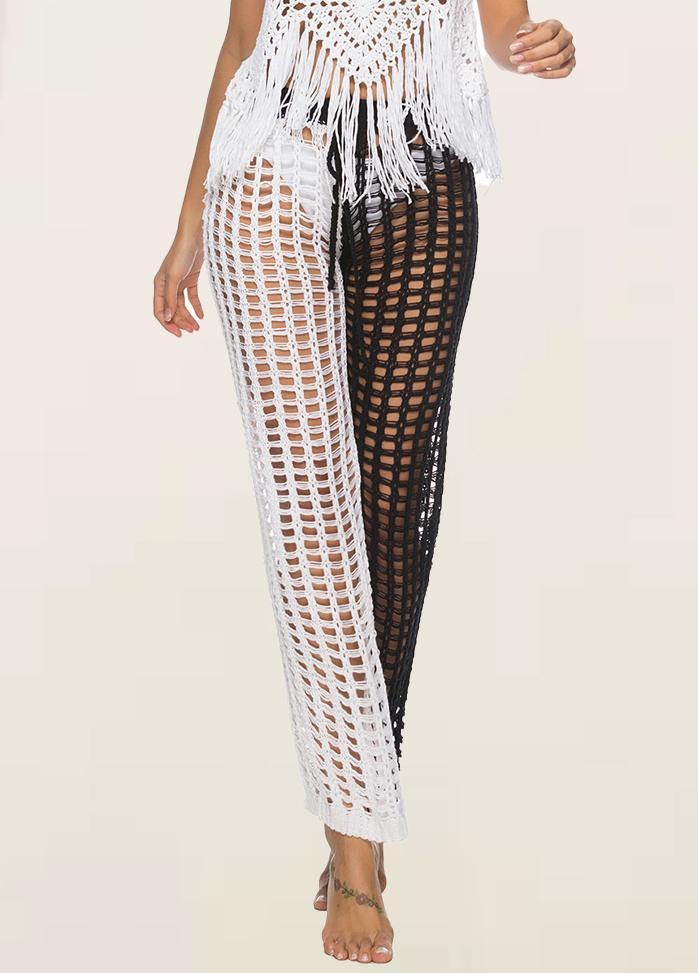 Cut Out Solid Color Pants