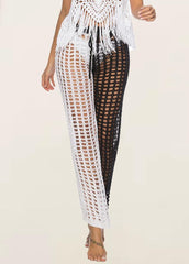 Cut Out Solid Color Pants