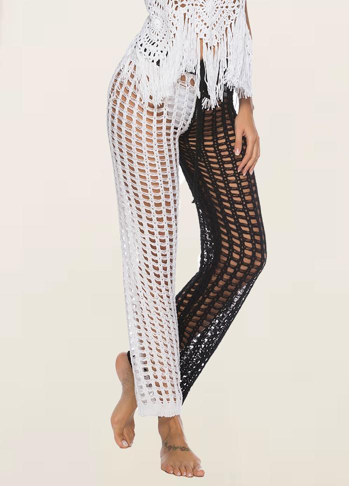 Cut Out Solid Color Pants