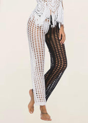 Cut Out Solid Color Pants