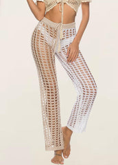 Cut Out Solid Color Pants