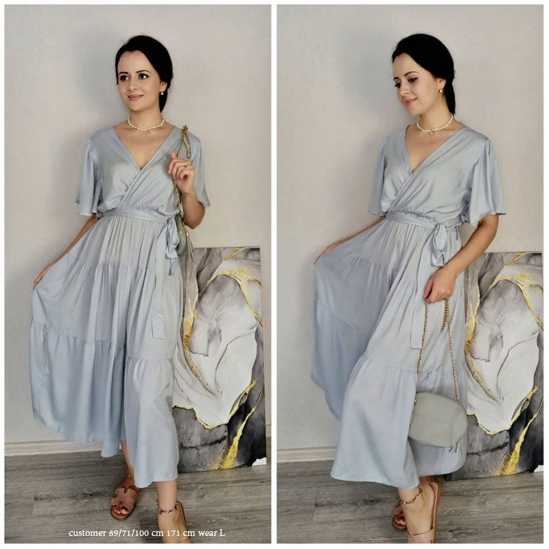 Boho Maxi Dress, Sundress, Kiara in Pine Green