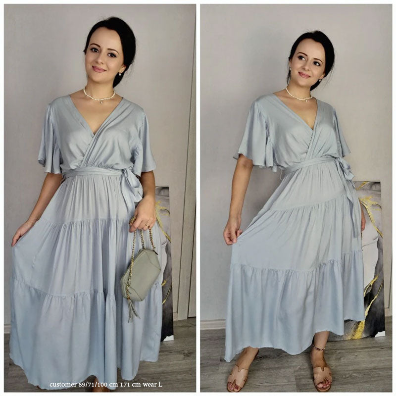 Boho Maxi Dress, Sundress, Kiara in Pine Green