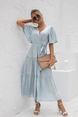 Boho Maxi Dress, Sundress, Kiara in Sky Blue