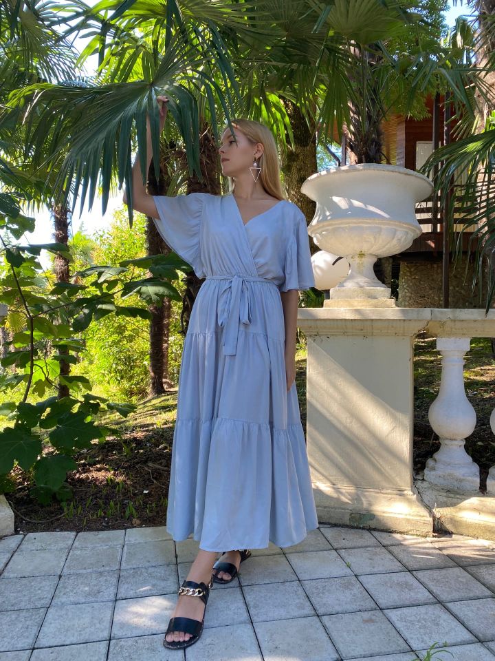 Boho Maxi Dress, Sundress, Kiara in Sky Blue