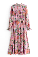 Boho Maxi Dress, Pink Rose