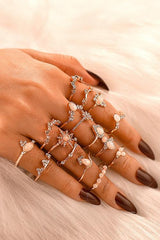 Rhinestone Ring Set