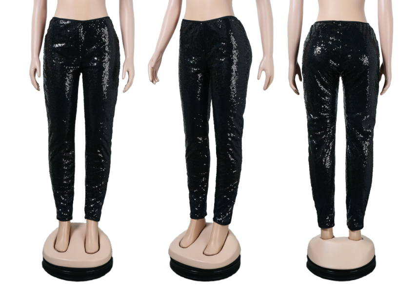 Sequinned Skinny Pants