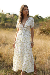 Boho Maxi Dress, Sundress, Serenity in White