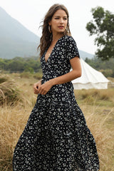 Boho Maxi Dress, Sundress, Serenity in Navy Blue