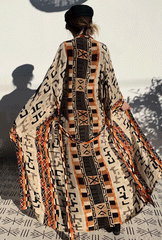 Boho Robe - Cover Up - Tribal Gown in White