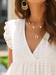 Women's Dresses Temperament Commuter V neck Lace Mini Dress
