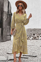 Boho Midi Dress, Autumn Dress, Claire in Yellow