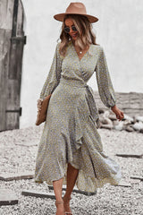 Boho Midi Dress, Autumn Dress, Claire in Beige