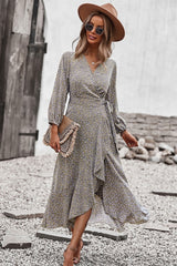 Boho Midi Dress, Autumn Dress, Claire in Beige