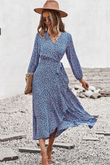 Boho Midi Dress, Autumn Dress, Claire in Blue