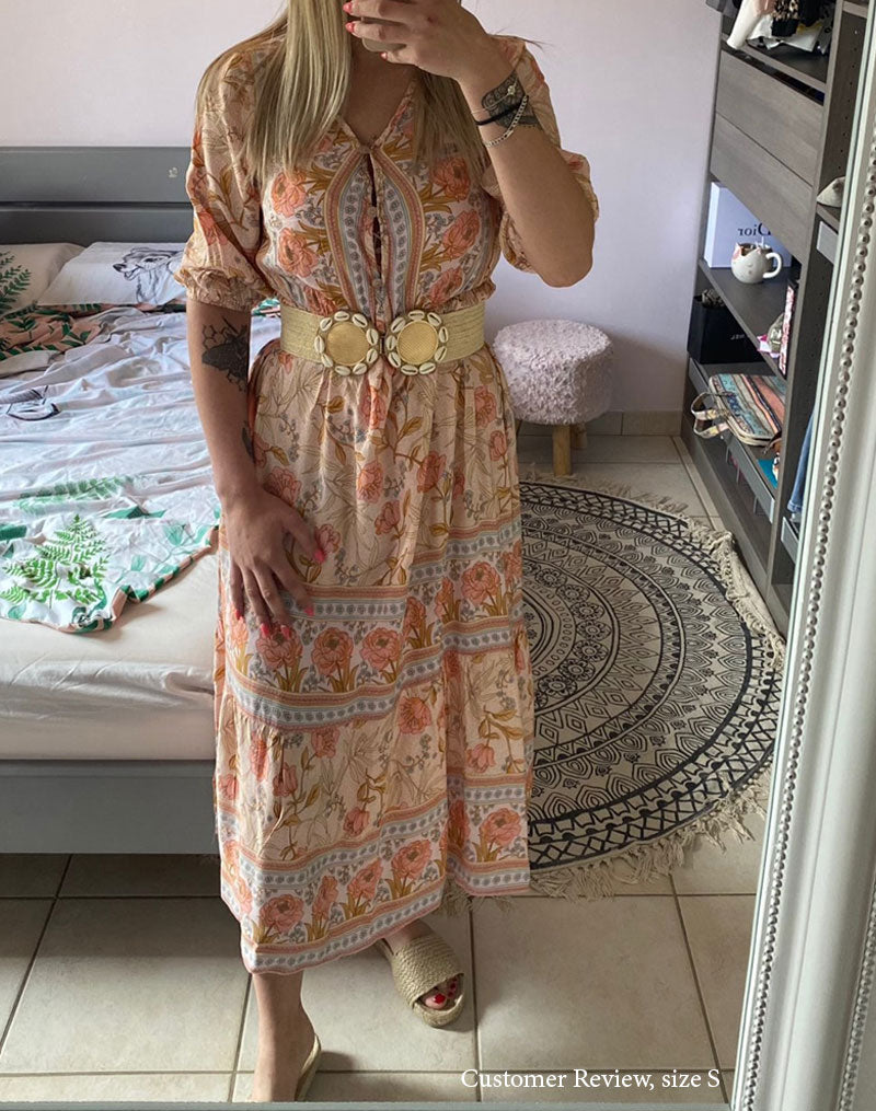 Boho Maxi Dress, Sundress, Lily-Rose in Pink