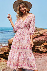 Boho Maxi Dress, Sundress, Lily-Rose in Pink