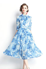 Midii Dress, Boho Vintage Dress, Blueleaf
