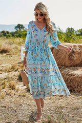 Boho Maxi Dress, Sundress, Lily-Rose in Blue